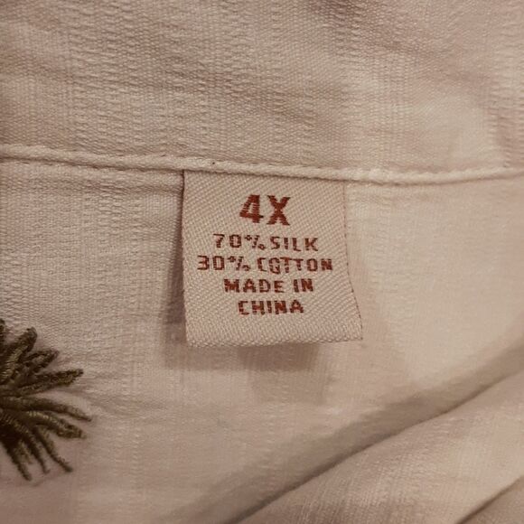 Caribbean Silk Cotton Beige Button-Down Shirt - Picture 4 of 11